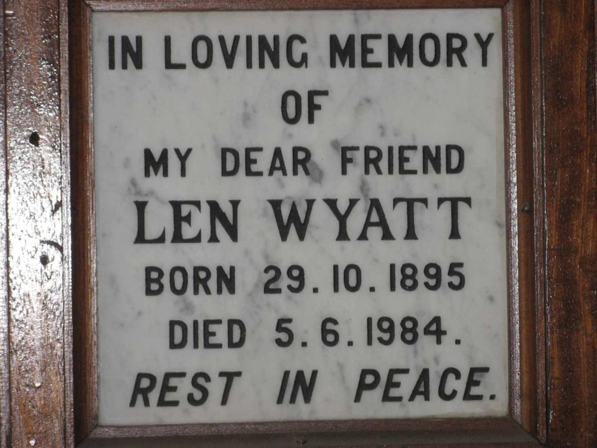 WYATT Len 1895-1984