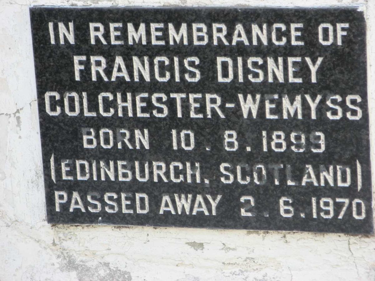 WEMYSS Francis Disney, COLCHESTER 1899-1970