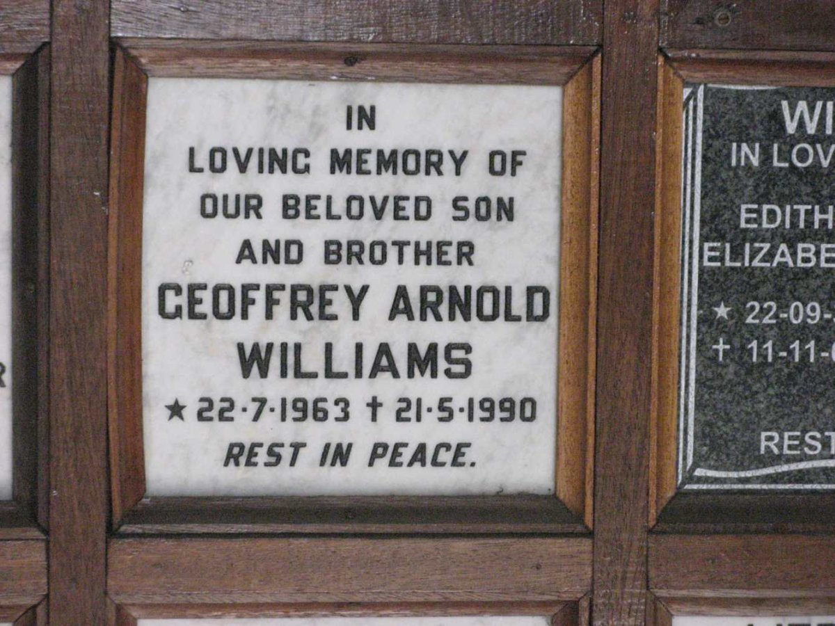 WILLIAMS Geoffrey Arnold 1963-1990
