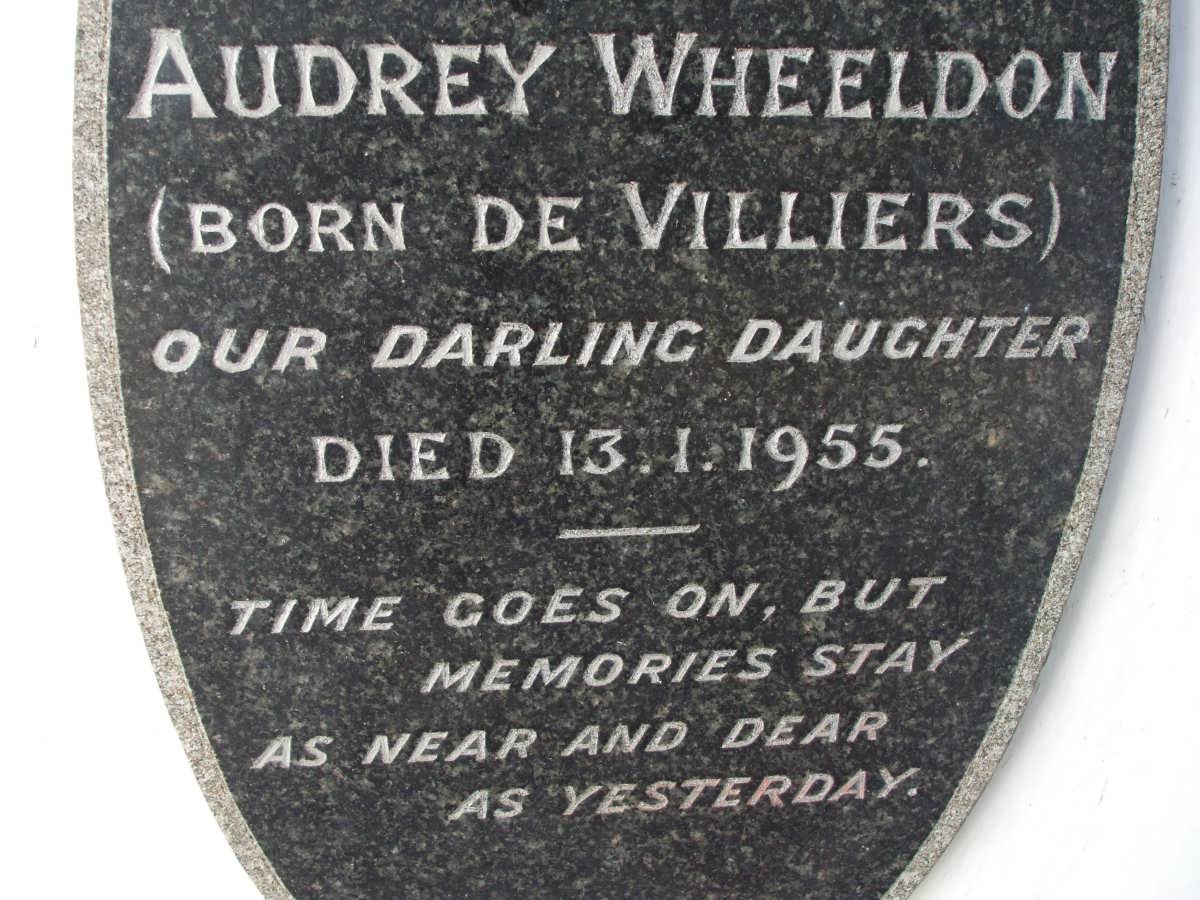 WHEELDON Audrey nee DE VILLIERS -1955