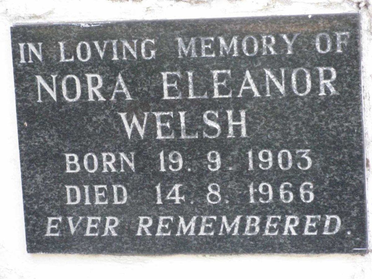 WELSH Nora Eleanor 1903-1966