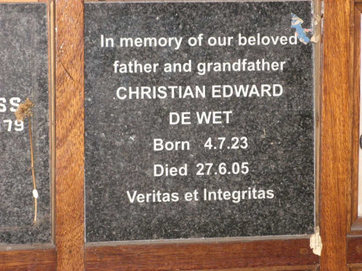 WET Christian Edward, de 1923-2005
