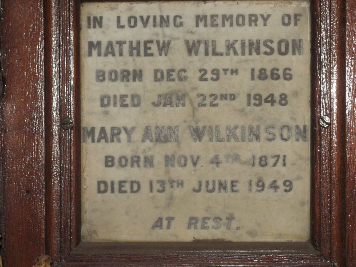 WILKINSON Mathew 1866-1944 &amp; Mary Ann 1871-1949