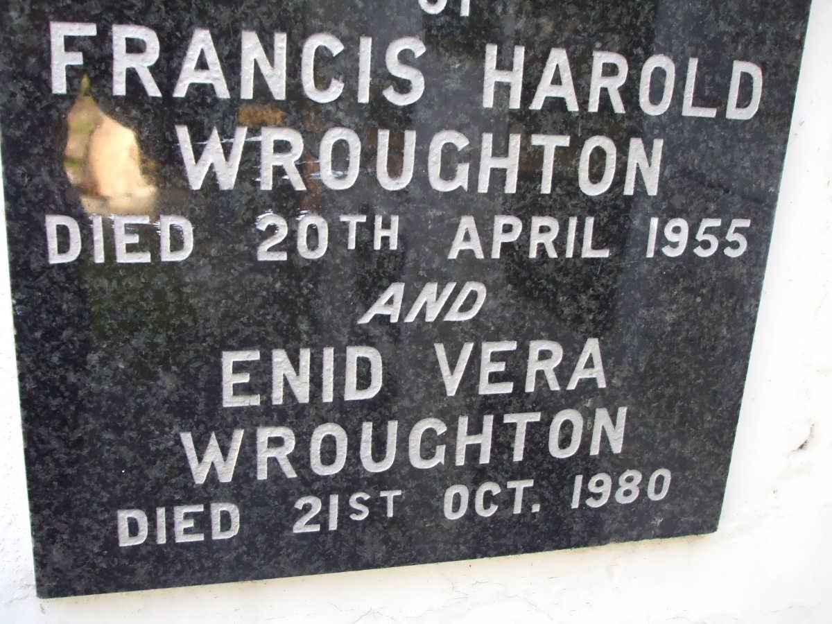 WROUGHTON Francis Harold -1955 &amp; Enid Vera -1980