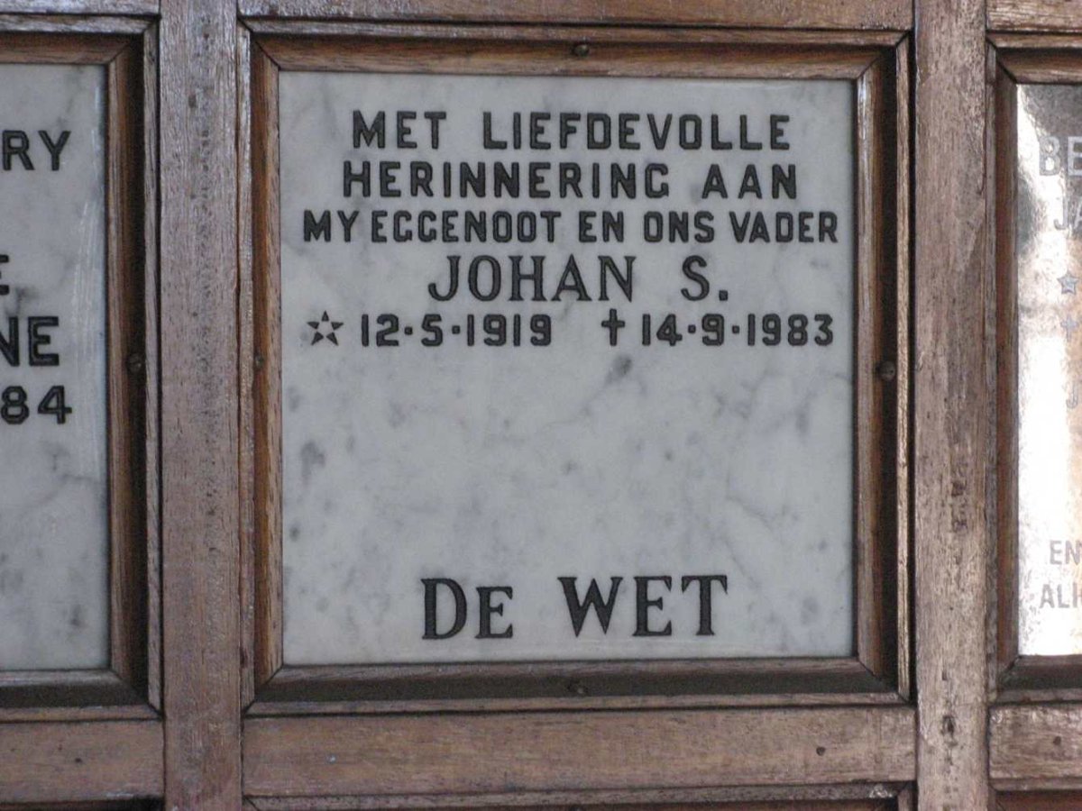 WET Johan S., de 1919-1983