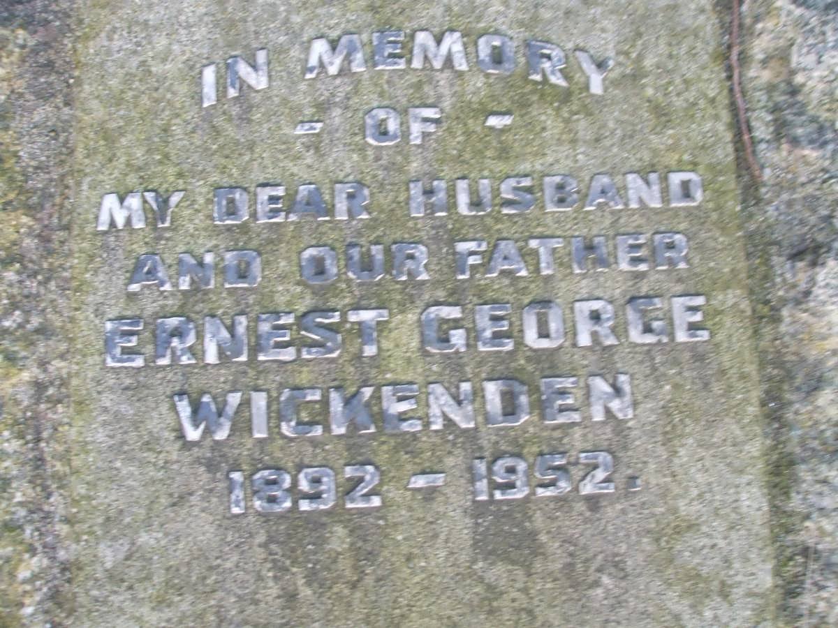 WICKENDEN Ernest George 1892-1952