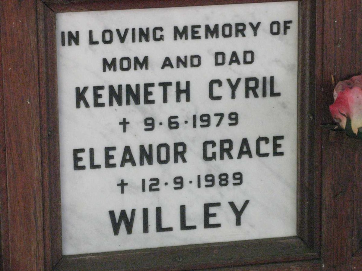 WILLEY Kenneth Cyril -1979 &amp; Eleanor Grace -1989