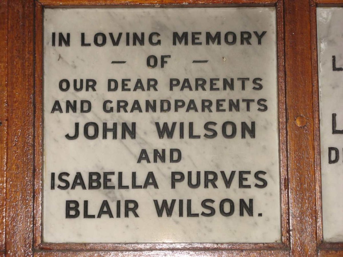 WILSON John &amp; Isabella Purves Blair