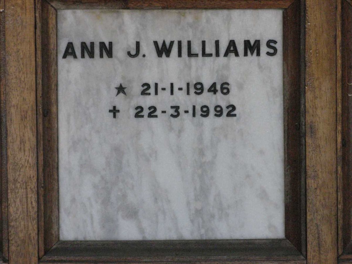 WILLIAMS Ann J. 1946-1992