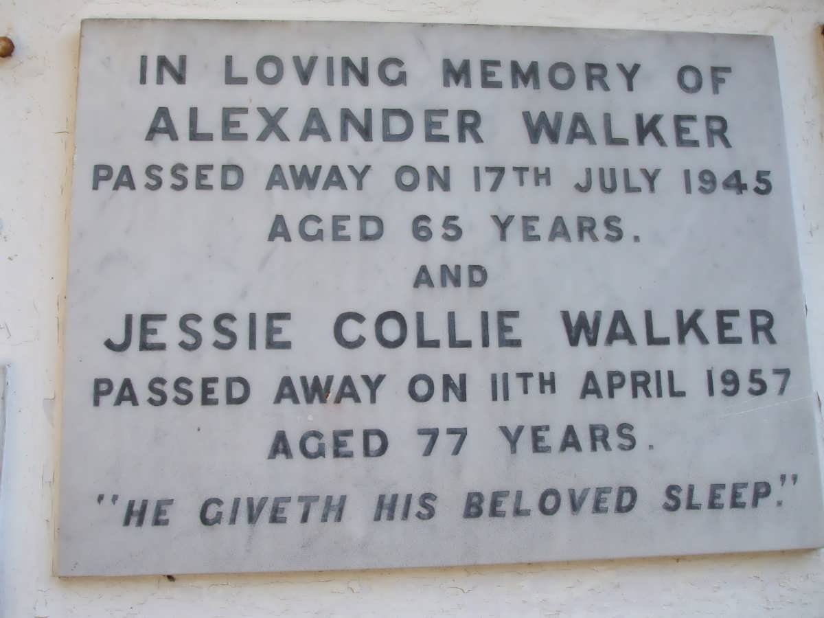 WALKER Alexander -1945 &amp; Jessie Collie -1957