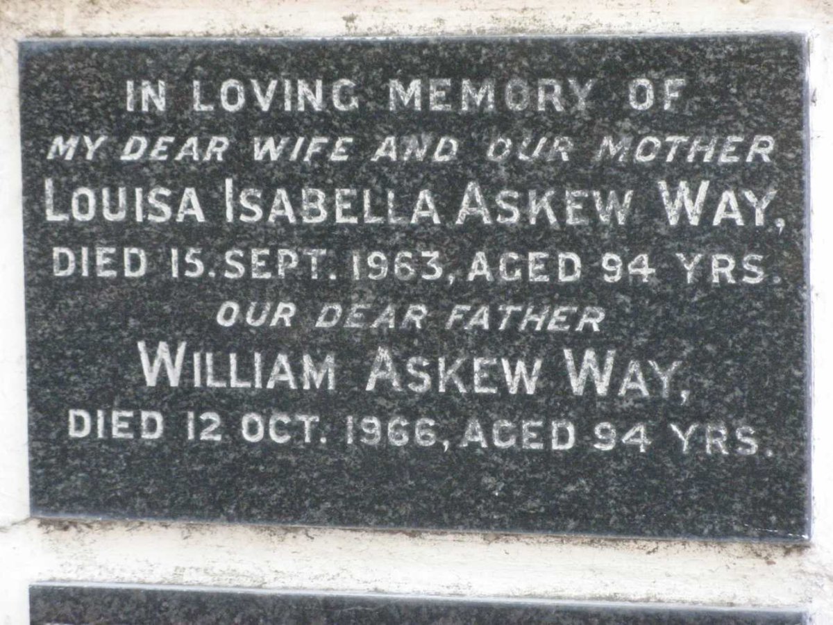 WAY William, ASKEW -1966 &amp; Louisa Isabella -1963