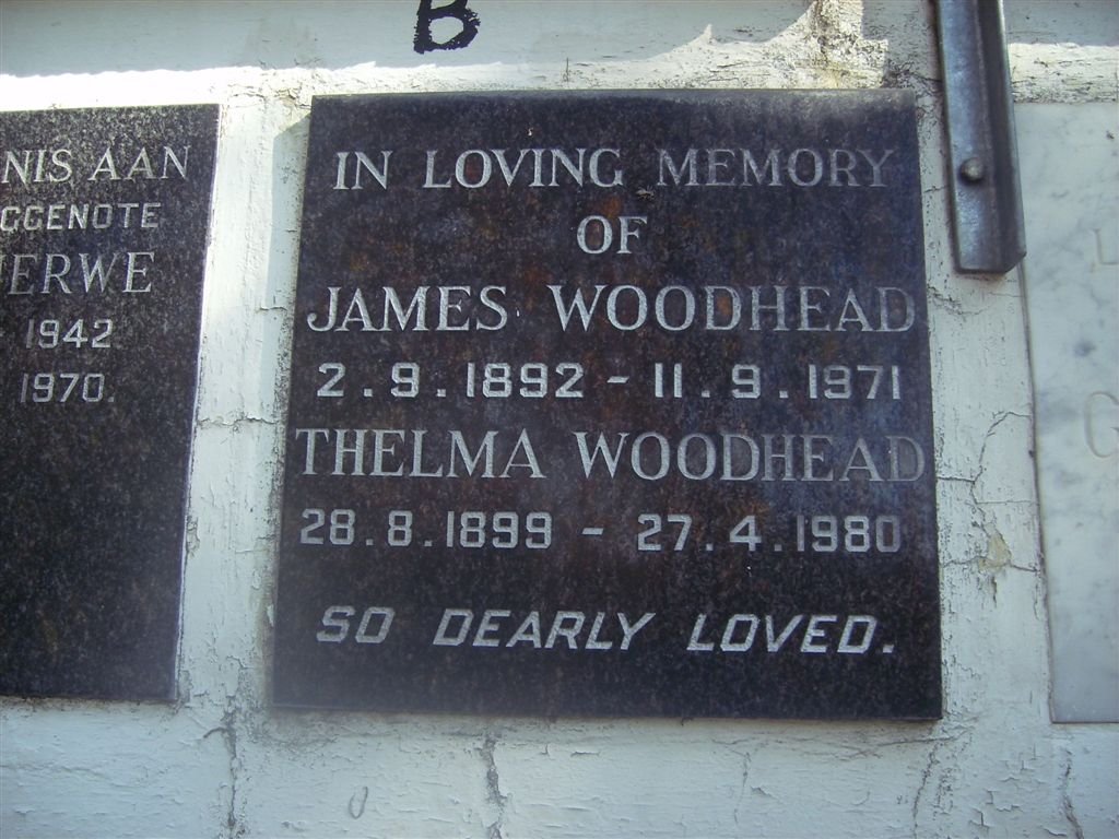 WOODHEAD James 1892-1971 &amp; Thelma 1899-1980