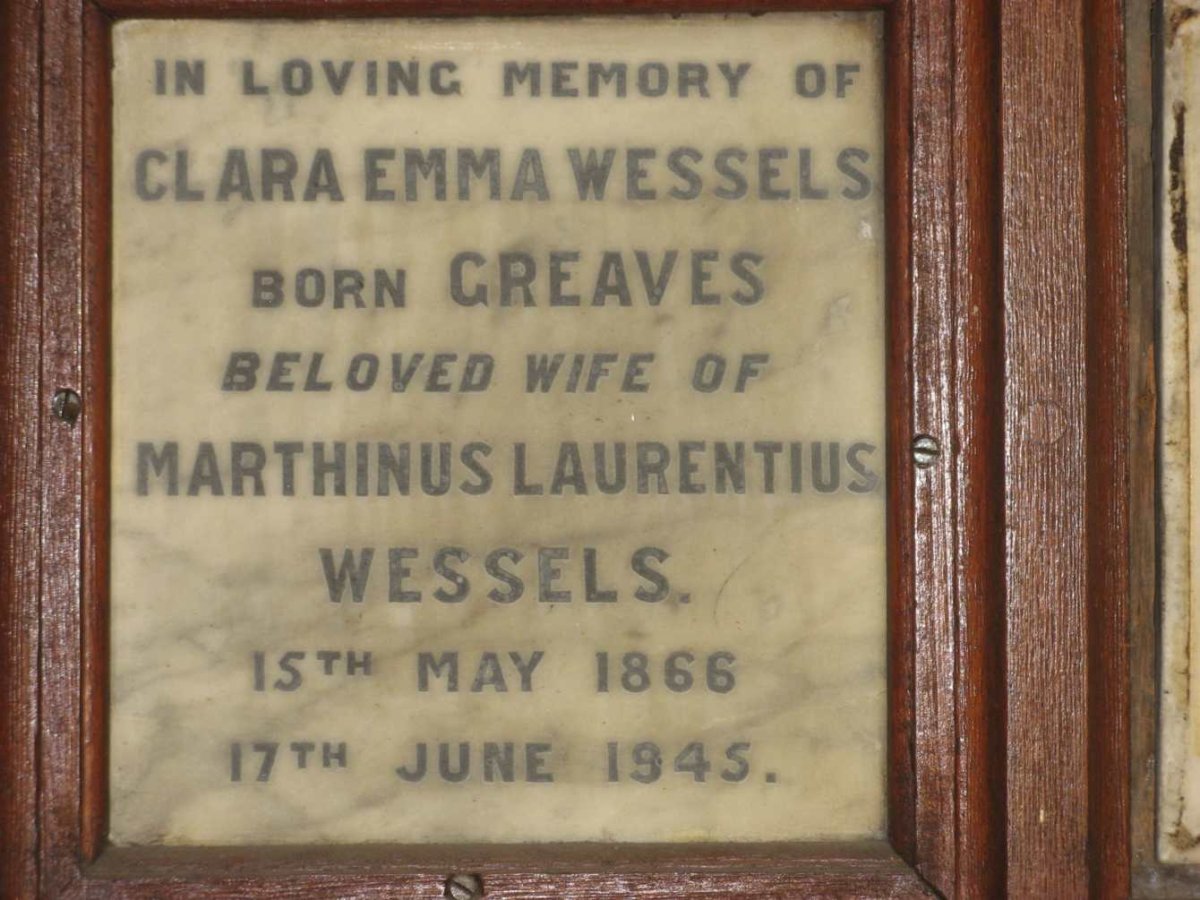 WESSELS Clara Emma nee GREAVES 1866-1945