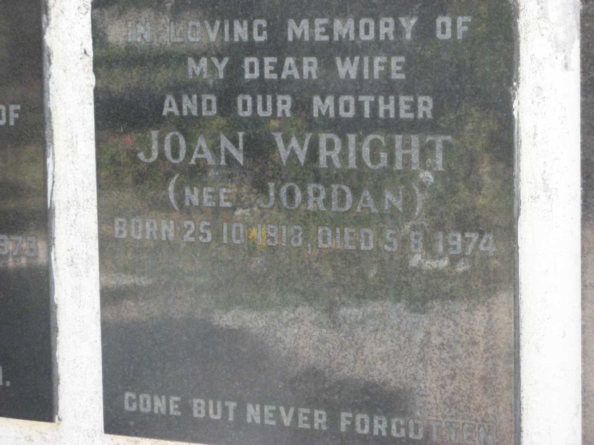 WRIGHT Joan nee JORDAN 1918-1974