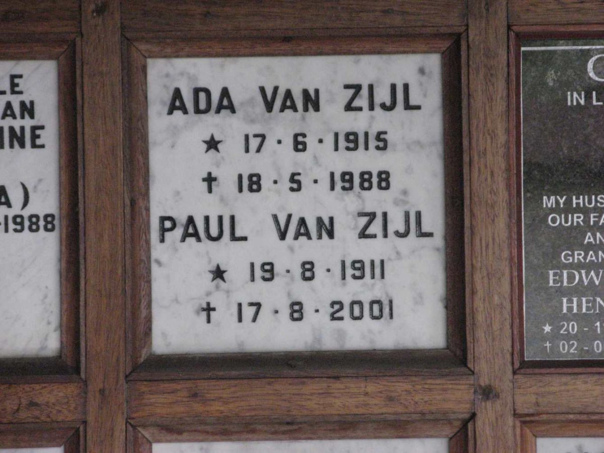 ZIJL Paul, van 1911-2001 &amp; Ada 1915-1988