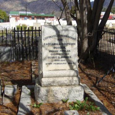 BURGER Zacharina Gertrude nee FOWLER  -1944
