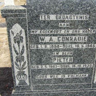 CONRADIE W.A. 1880-1945 :: CONRADIE Pieter 1907-1930