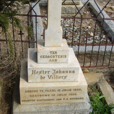 EUVRARD Hester Johanna nee DE VILLIERS  1880-1928