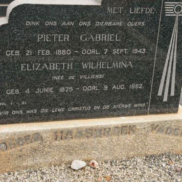 HAASBROEK Pieter Gabriel 1880-1943 &amp; Elizabeth Wilhelmina DE VILLIERS 1875-1952