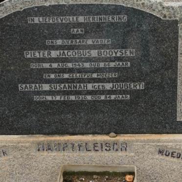 HAUPTFLEISCH Pieter Jacobus Booysen -1943 &amp; Sarah Susanna JOUBERT -1950