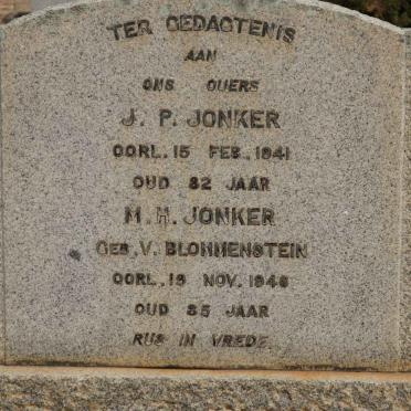 JONKER J.P. -1941 &amp; M.M. V. BLOMMENSTEIN -1946