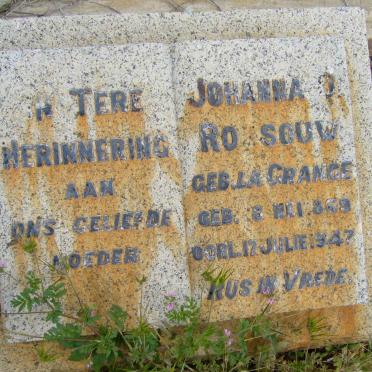 ROSSOUW Johanna  nee LA GRANGE 1869-1947