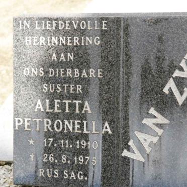 ZYL Aletta Petronella, van 1910-1975