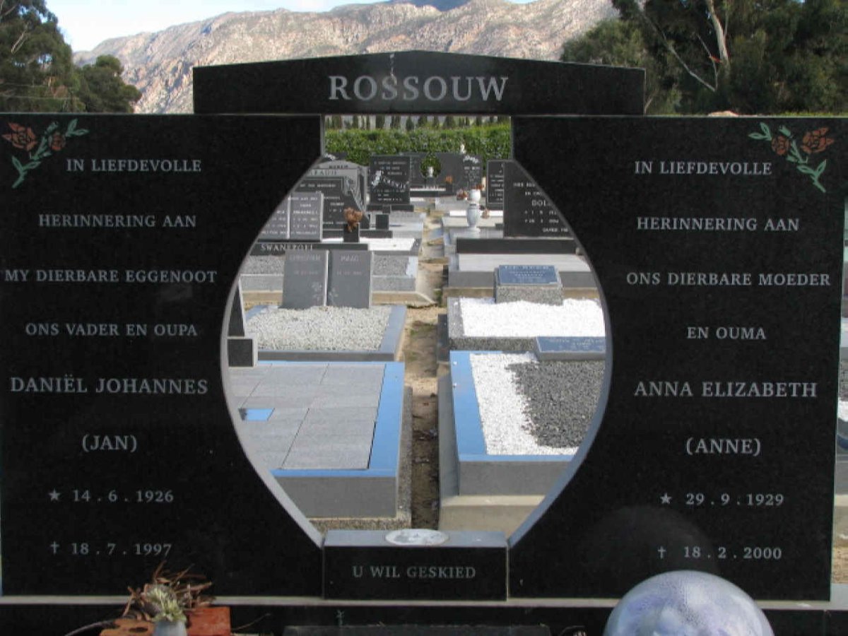 ROSSOUW Daniël Johannes 1926-1997 &amp; Anna Elizabeth 1929-2000