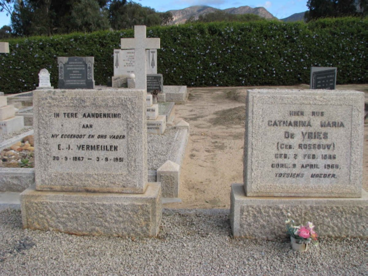 VERMEULEN E.J. 1867-1951 :: DE VRIES Catharina Maria nee ROSSOUW 1886-1968