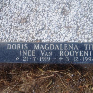 TITUS Doris Magdalena nee VAN ROOYEN 1919-1994