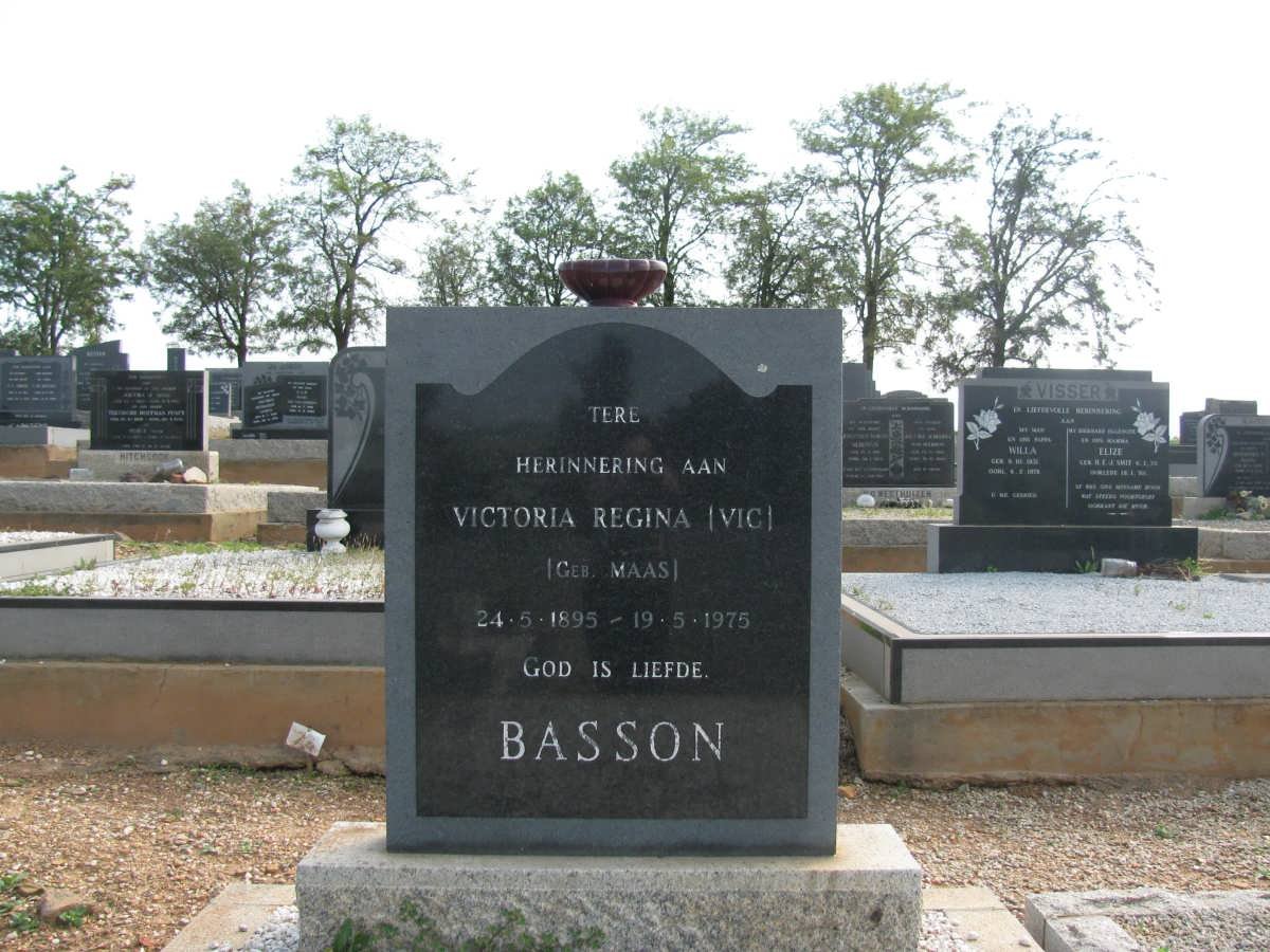 BASSON Victoria Regina nee MAAS 1895-1975