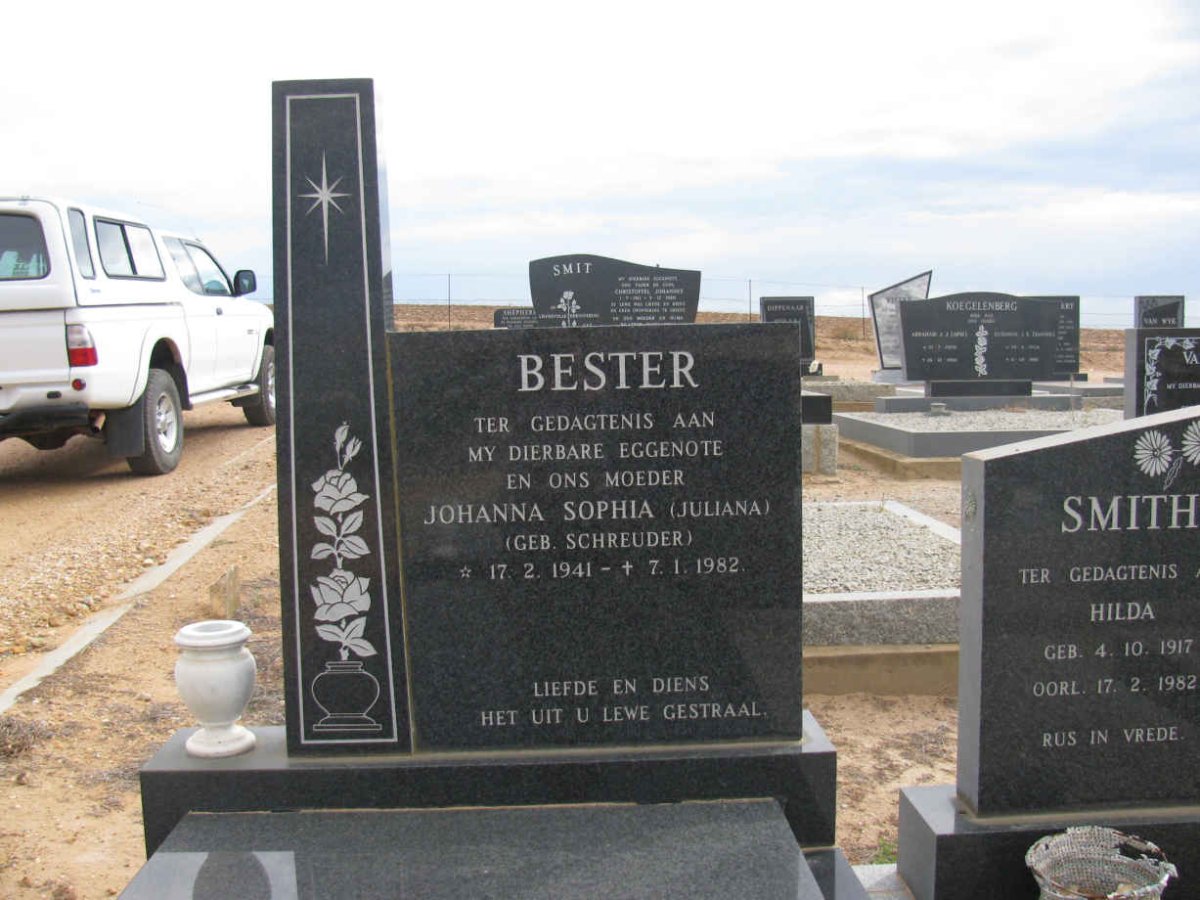 BESTER Johanna Sophia nee SCHREUDER 1941-1982