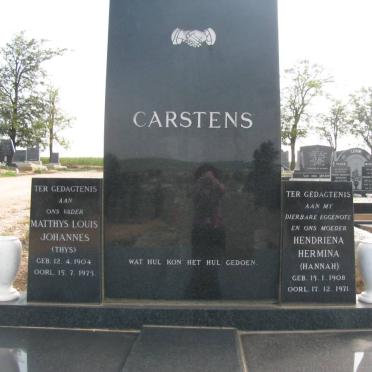 CARSTENS Matthys Louis Johannes 1904-1975 &amp; Hendriena Hermina 1908-1971