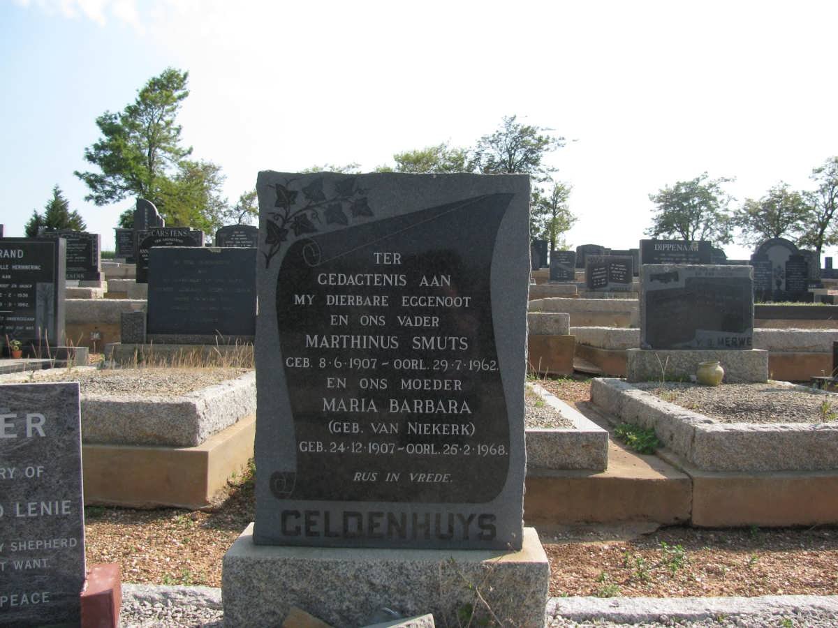 GELDENHUYS Marthinus Smuts 1907-1962 &amp; Maria Barbara VAN NIEKERK 1907-1968