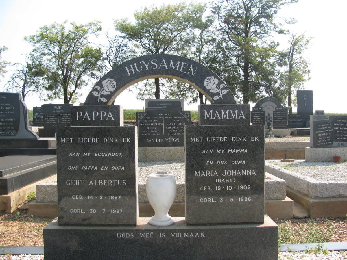 HUYSAMEN Gert Albertus 1897-1967 &amp; Maria Johanna 1902-1986