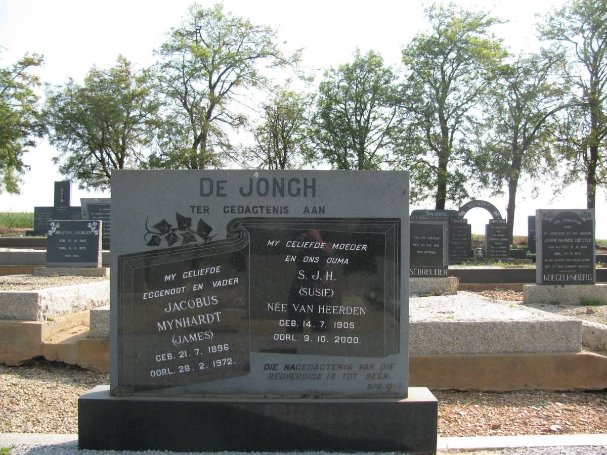 JONGH Jacobus Mynhardt, de 1896-1972 &amp; S.J.H. VAN HEERDEN 1905-2000