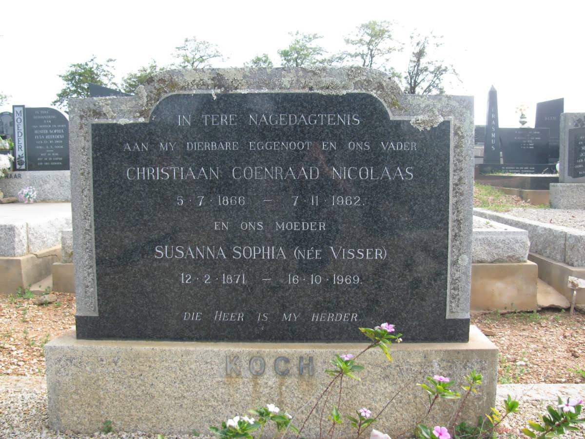 KOCH Christiaan Coenraad Nicolaas 1866-1962 &amp; Susanna Sophia VISSER 1871-1969