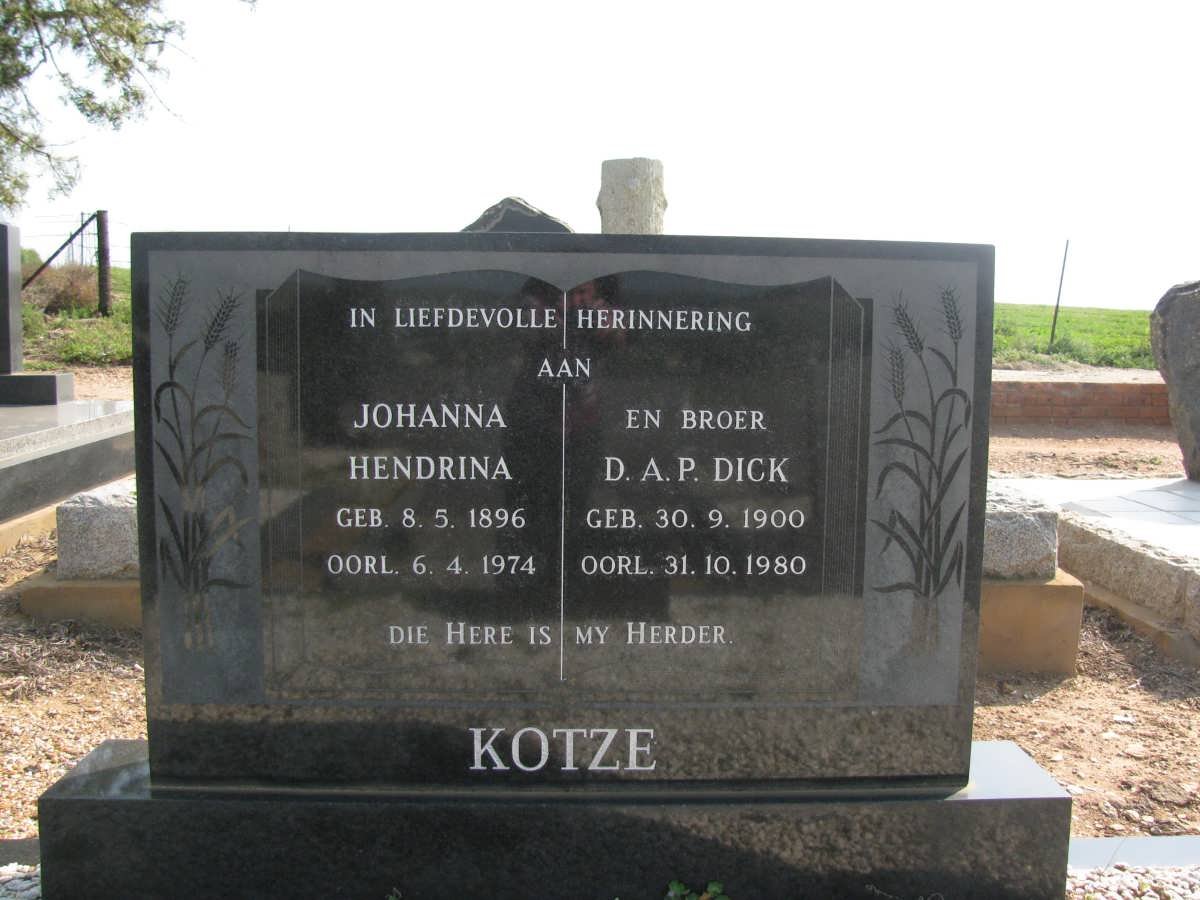 KOTZE Johanna Hendrina 1896-1974 :: D.A.P. 1900-1980 