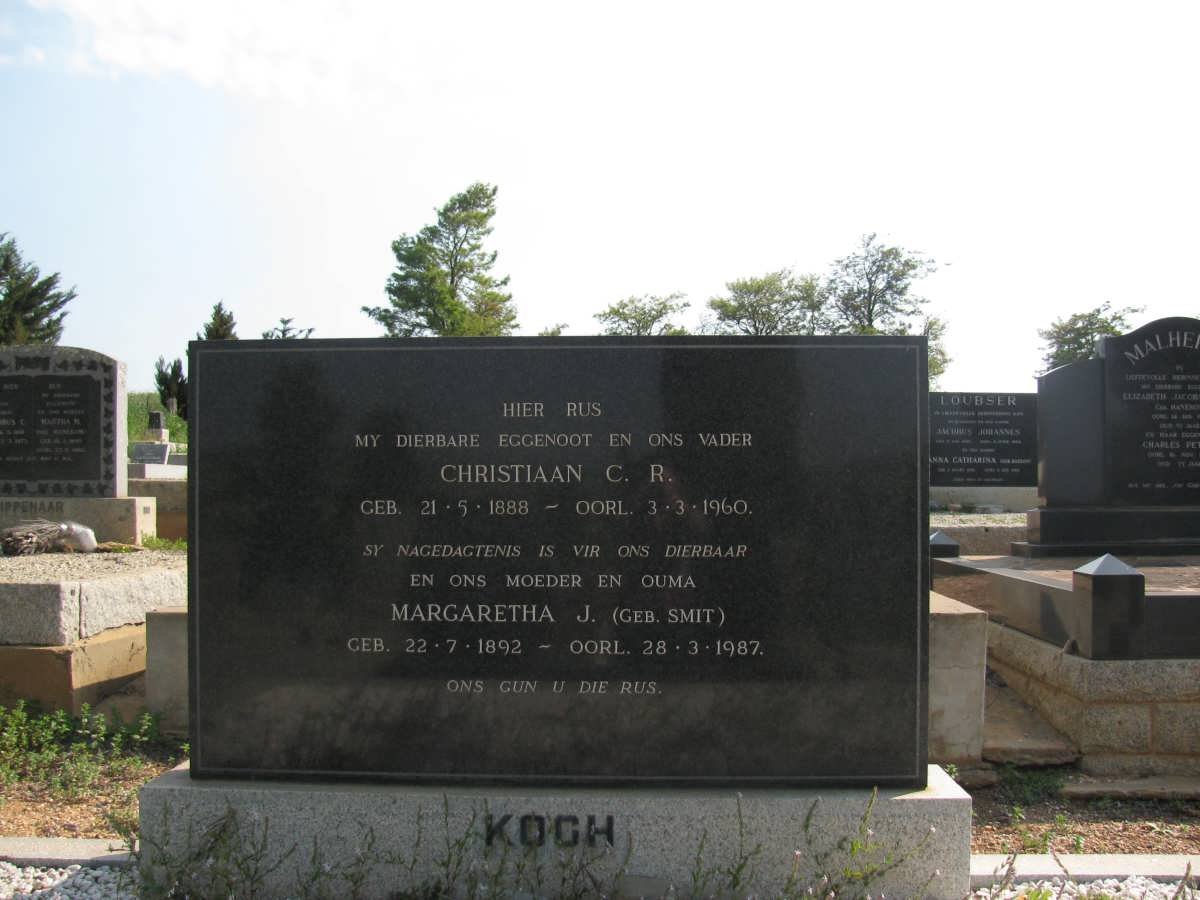 KOCH Christiaan C.R. 1888-1960 &amp; Margaretha J. SMIT 1892-1987