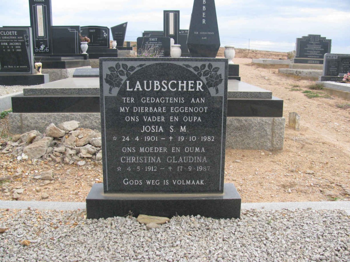 LAUBSCHER Josia S.M. 1901-1982 &amp; Christina Glaudina 1912-1987