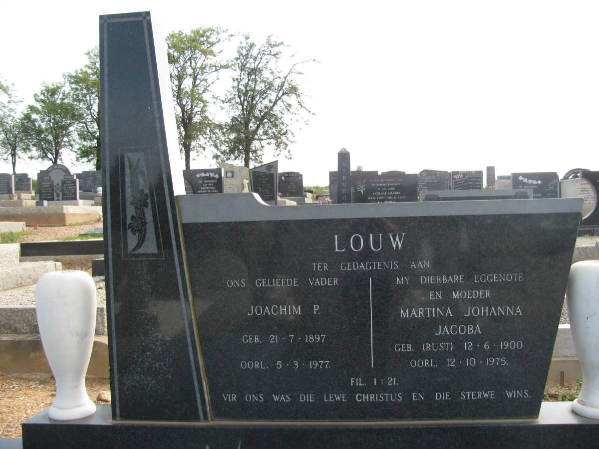 LOUW Joachim P. 1897-1977 &amp; Martina Johanna Jacoba RUST 1900-1975