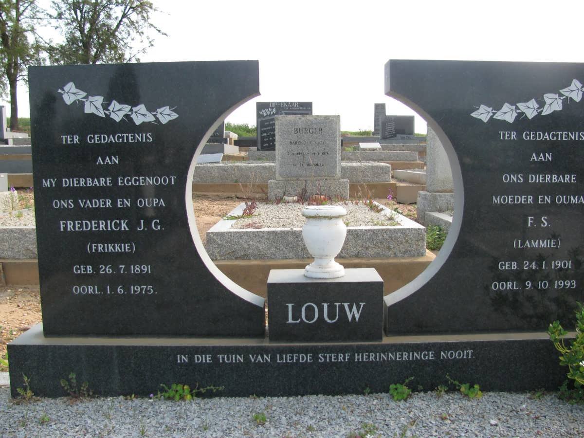LOUW Frederick J.G. 1891-1975 &amp; F.S. 1901-1993