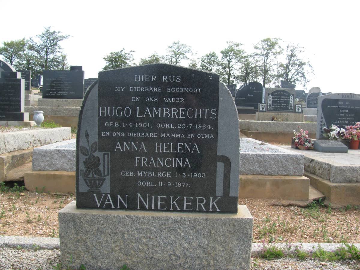 NIEKERK Hugo Lambrechts, van 1901-1964 &amp; Anna Helena Francina MYBURGH 1903-1977