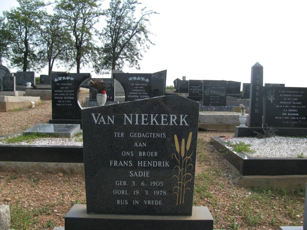 NIEKERK Frans Hendrik Sadie, van 1905-1978