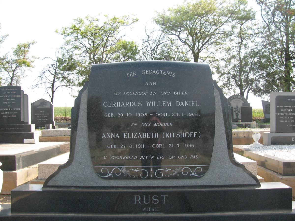 RUST Gerhardus Willem Daniel 1908-1968 &amp; Anna Elizabeth KITSHOFF 1911-1996
