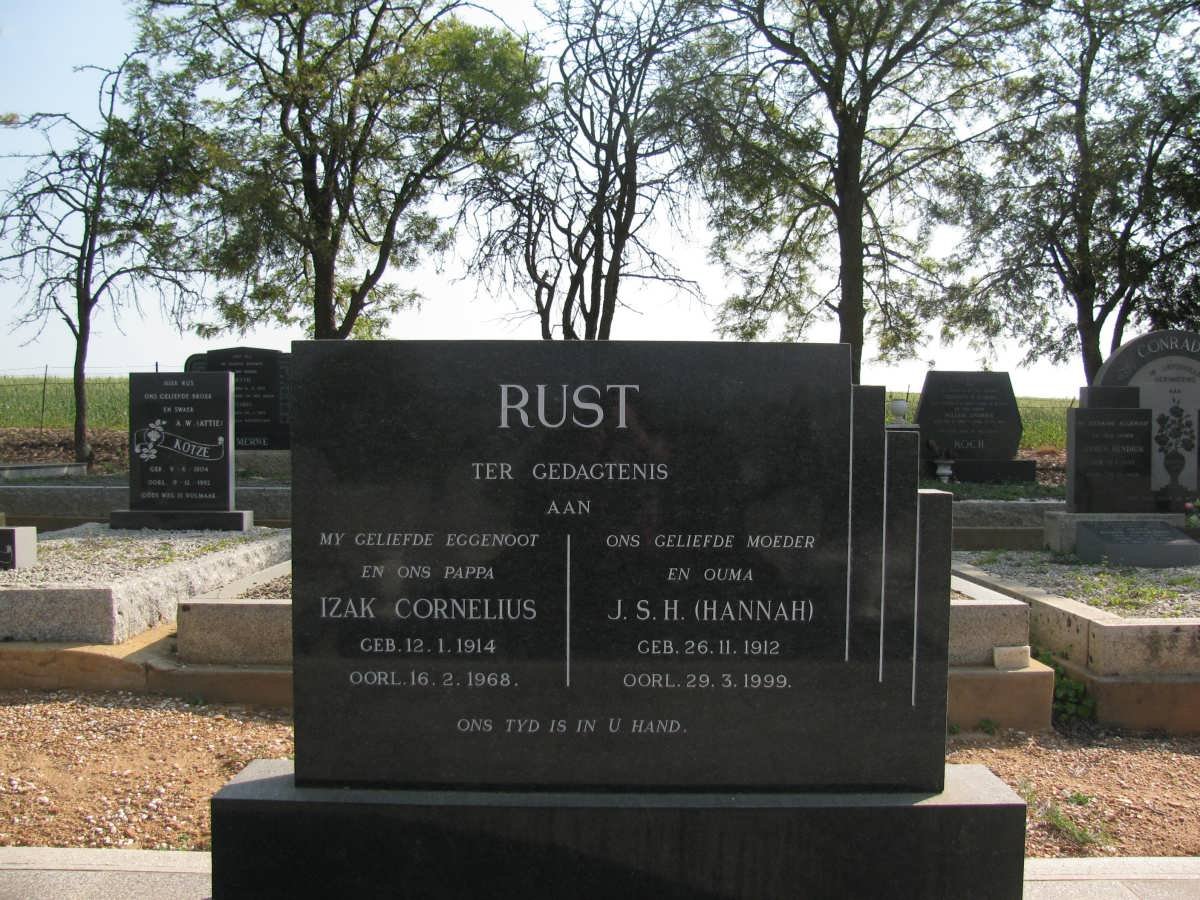 RUST Izak Cornelius 1914-1968 &amp; J.S.H. 1912-1999
