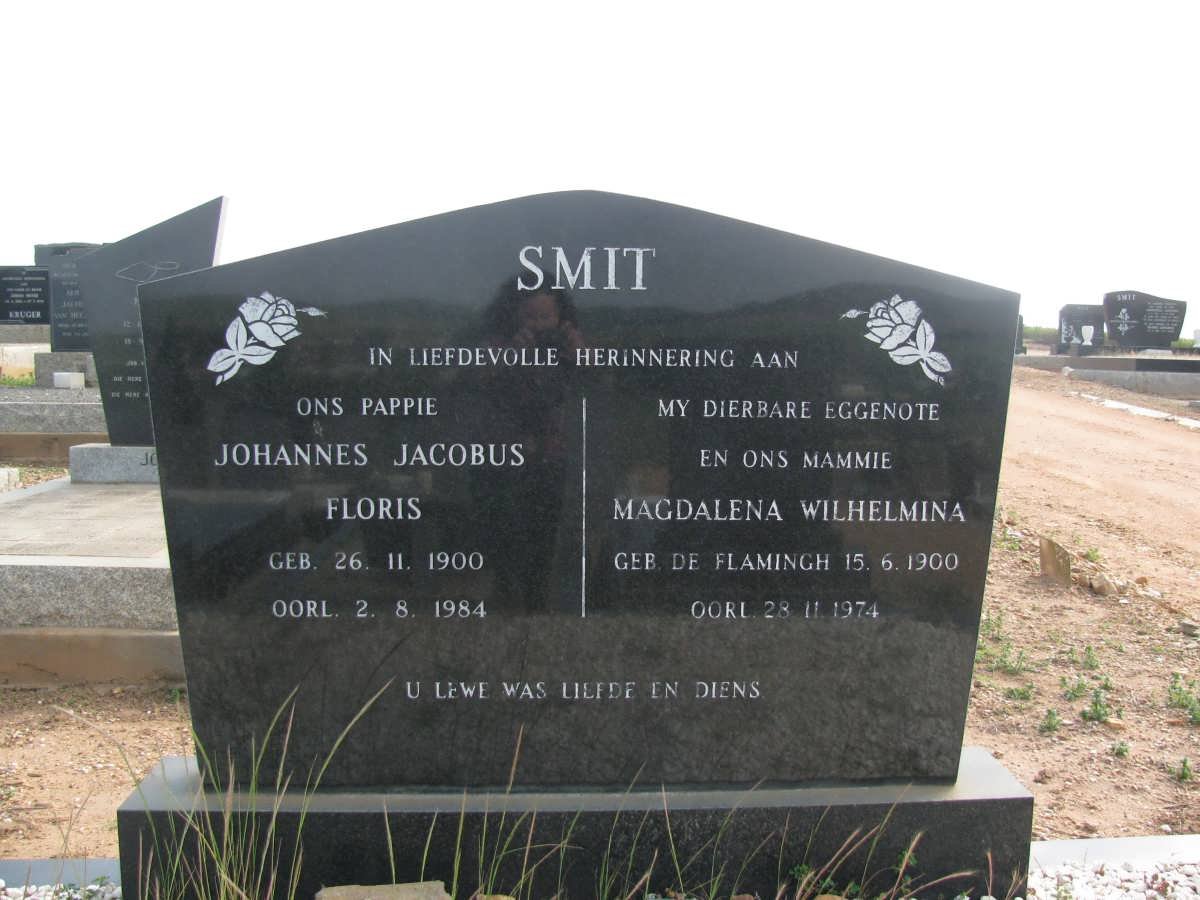 SMIT Johannes Jacobus Floris 1900-1984 &amp; Magdalena Wilhelmina DE FLAMINGH 1900-1974