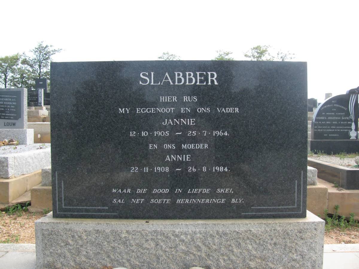 SLABBER Janie 1905-1964 &amp; Annie 1908-1984