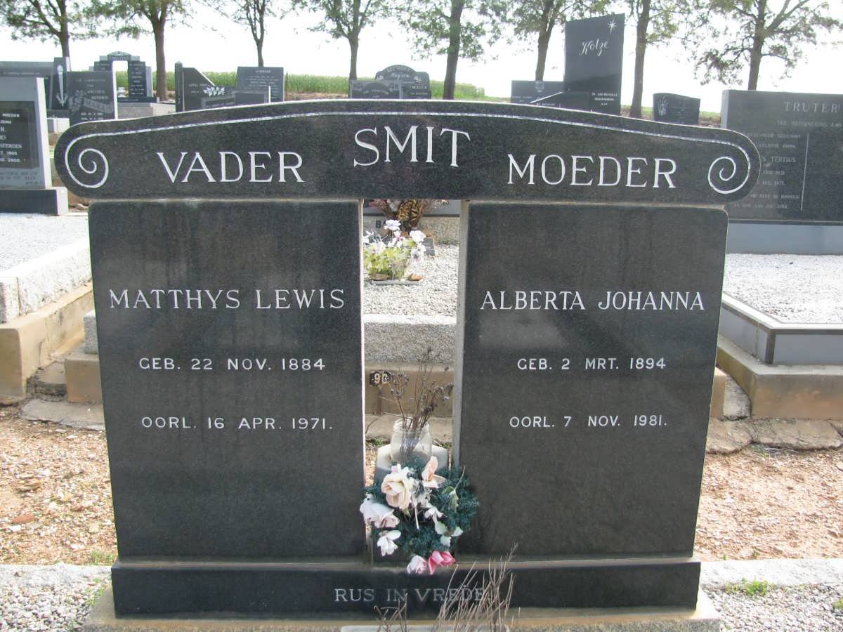 SMIT Matthys Lewis 1884-1971 &amp; Alberta Johanna 1894-1981