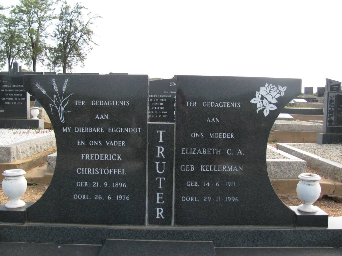 TRUTER Frederick Christoffel 1896-1976 &amp; Elizabeth C.A. KELLERMAN 1911-1996